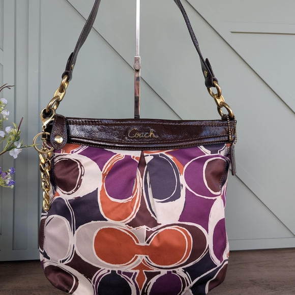 Coach Ashley Hand Drawn ScarfPrint Hippie Shoulder Bag - Picture 2 of 13